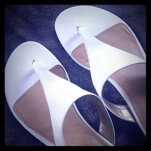 *10W sandals white thong lane bryant